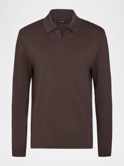 Vince Men's Milano Pima Cotton-Blend Johnny-Collar Polo Shirt
