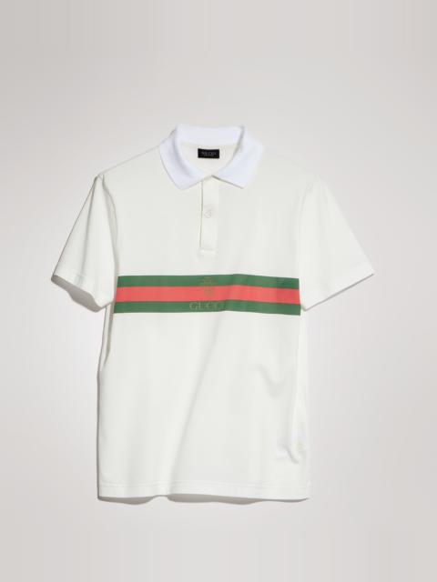 GUCCI Cotton jersey polo shirt with Web