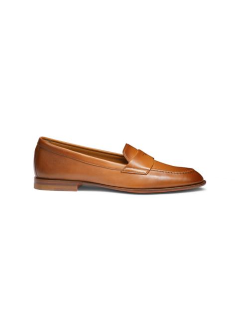 Women’s brown leather penny loafer