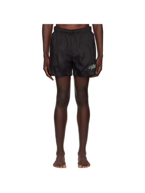 Givenchy Black Embroidered-Logo Swim Shorts
