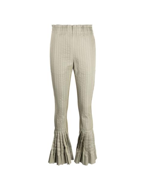 pleated flared trousers