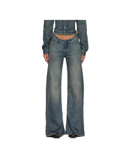 BALENCIAGA Blue Curved Waist Jeans