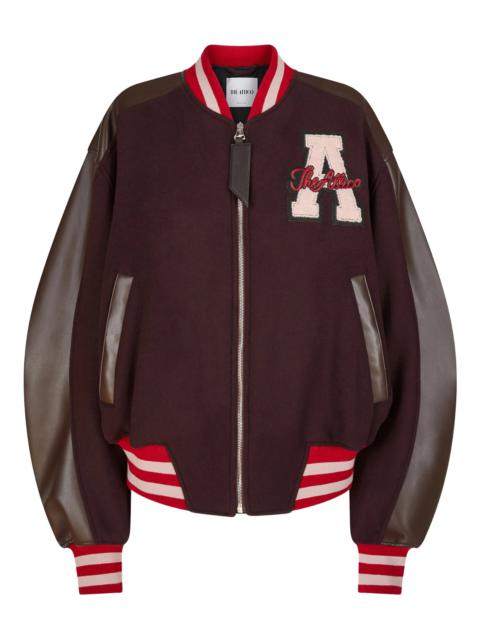 THE ATTICO The Attico Leather-sleeved Logo-patch Bomber Jacket