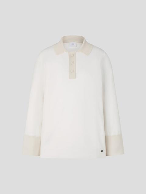 BOGNER Edyta Knit polo shirt in Off-white