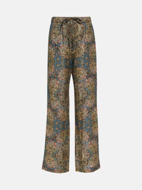 Printed linen pyjama pants