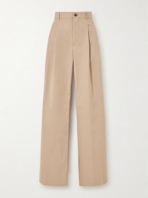 WARDROBE.NYC Pleated Cotton-blend Drill Wide-leg Pants