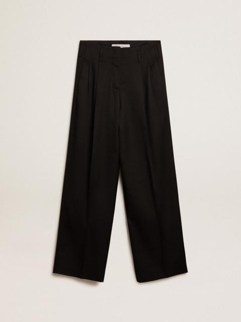 Women’s black wool gabardine pants