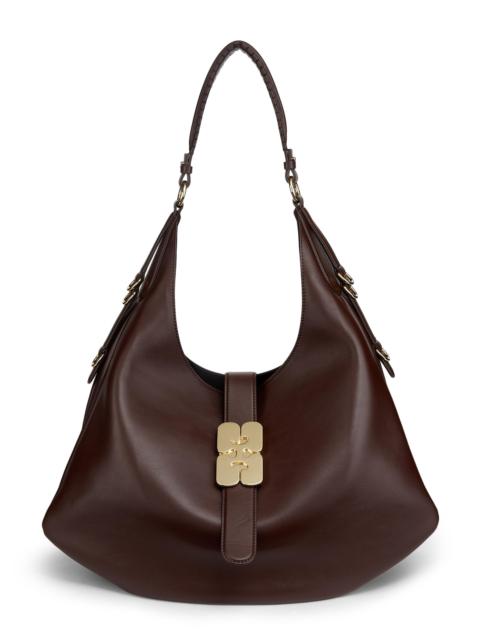 GANNI Women's Large Kat Leather Hobo Bag - Chicory Coffee
