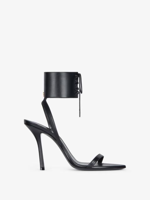 Givenchy 4G LIQUID LACE-UP HEELED SANDALS IN LEATHER