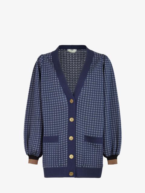 FENDI Check silk cardigan