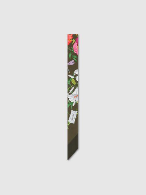 GUCCI Printed silk twill neck bow
