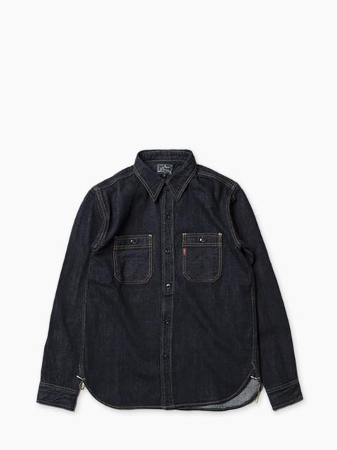D5335 14OZ SELVEDGE DENIM WORK SHIRT ONE WASH INDIGO