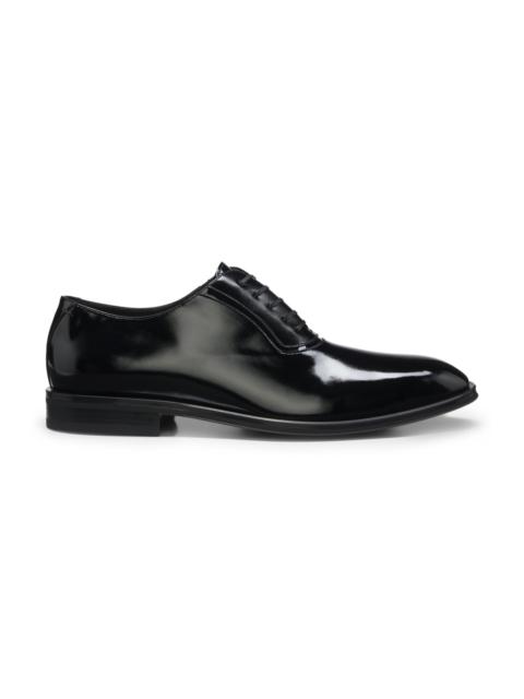 BOSS ITALIAN-MADE OXFORD SHOES IN PATENT FAUX LEATHER