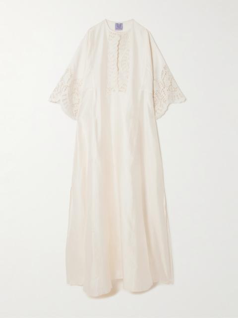 Thierry Colson Rachel Broderie Anglaise Cotton And Silk-blend Kaftan