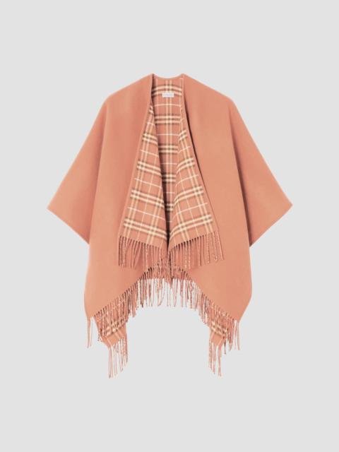 Burberry Women's Reversible Check Wool Cape - Clay Pink