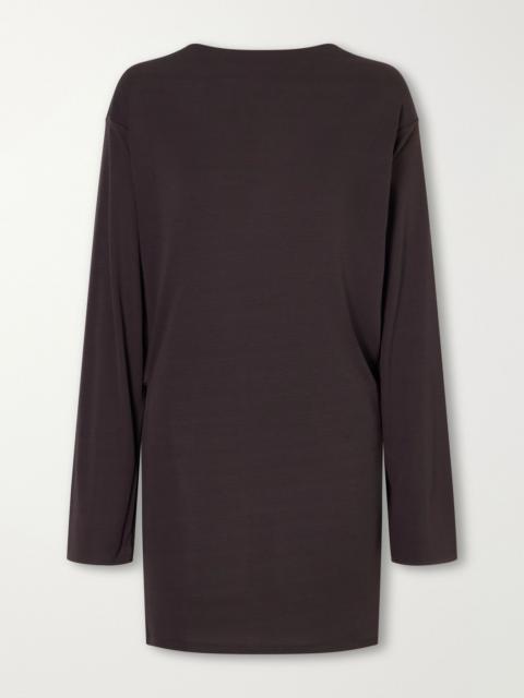 JACQUEMUS Mistral open-back draped stretch-jersey mini dress Dark brown