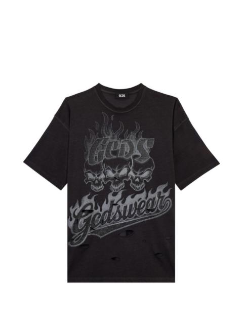 GCDS skull-print T-shirt
