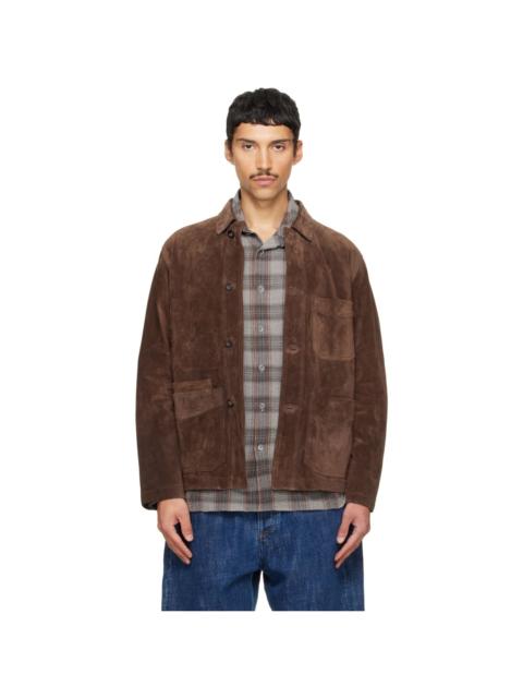 Drake's Brown Heavyweight Five-Pocket Chore Suede Jacket