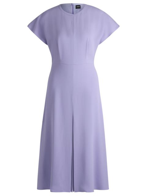 BOSS KEYHOLE-NECKLINE DRESS WITH PLISSÉ INSERT