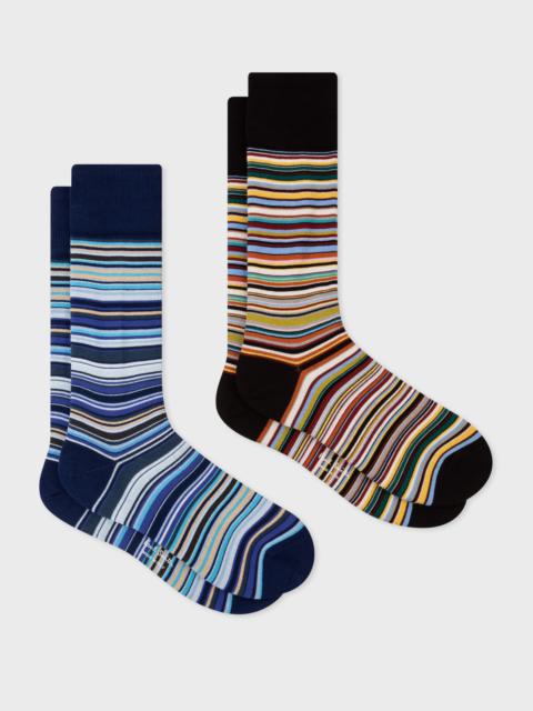 'Signature Stripe' Socks Two Pack