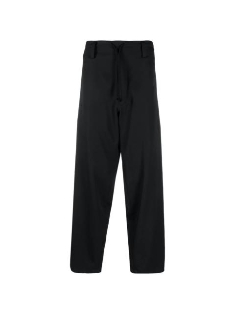 drawstring-waist wool trousers