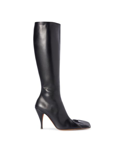 Lunar contrasting-toecap leather boots