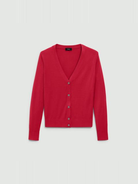 Theory V-Neck Cardigan in Regal Wool