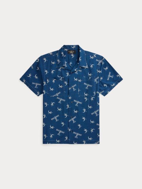 RRL by Ralph Lauren Lighthouse-Print Indigo Camp Shirt