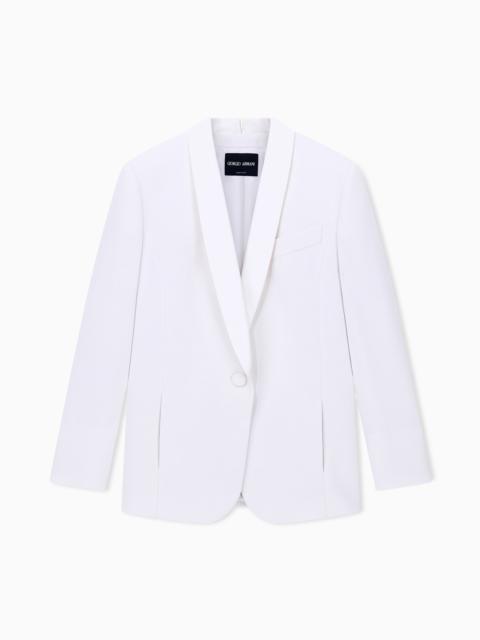 GIORGIO ARMANI TUXEDO JACKET IN SILK CADY WITH SATIN SHAWL COLLAR
