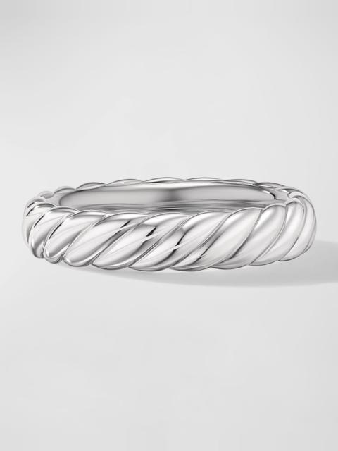 DAVID YURMAN Sculpted Cable Band Ring in 18K White Gold, 4.5mm