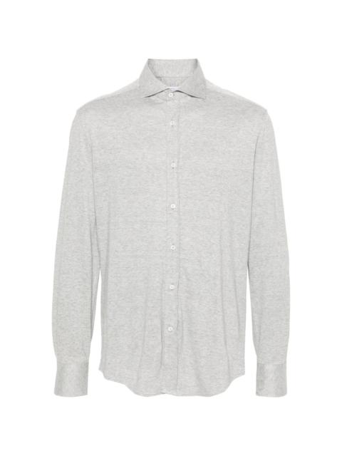 mÃ©lange-effect spread-collar shirt