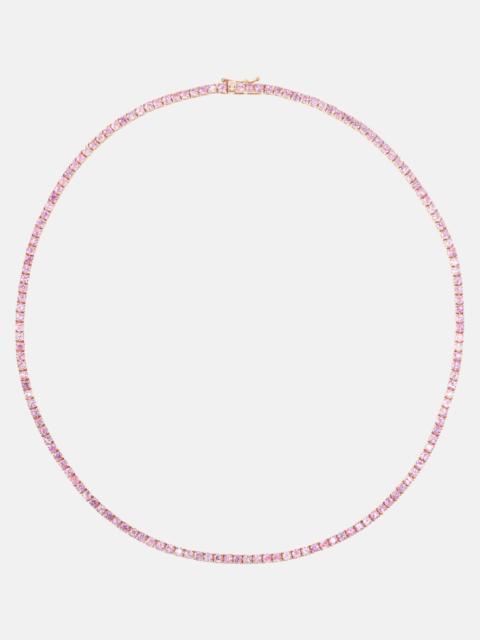 ROXANNE FIRST 14kt rose gold tennis necklace with pink sapphires