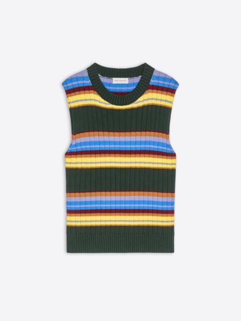 Dries Van Noten STRIPED SLEEVELESS SWEATER