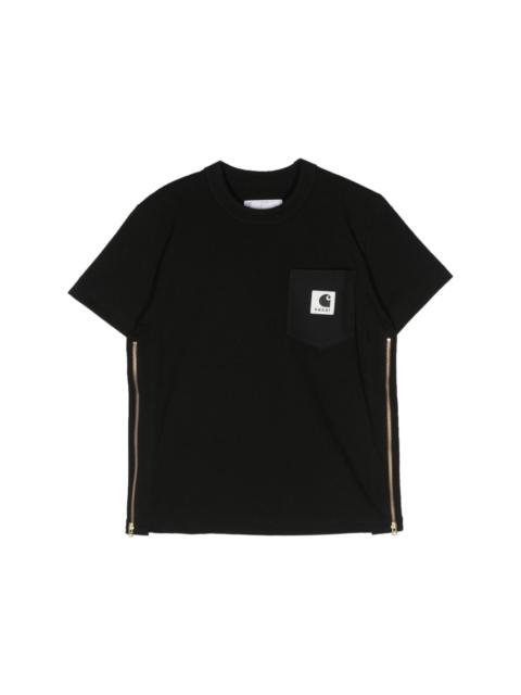 sacai logo-patch cotton T-shirt