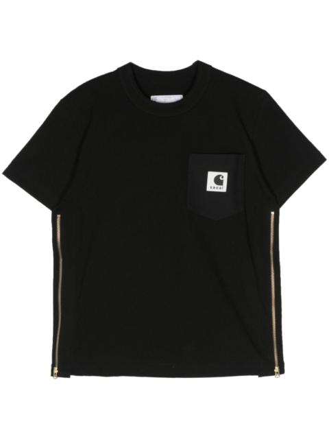 sacai logo-patch cotton T-shirt