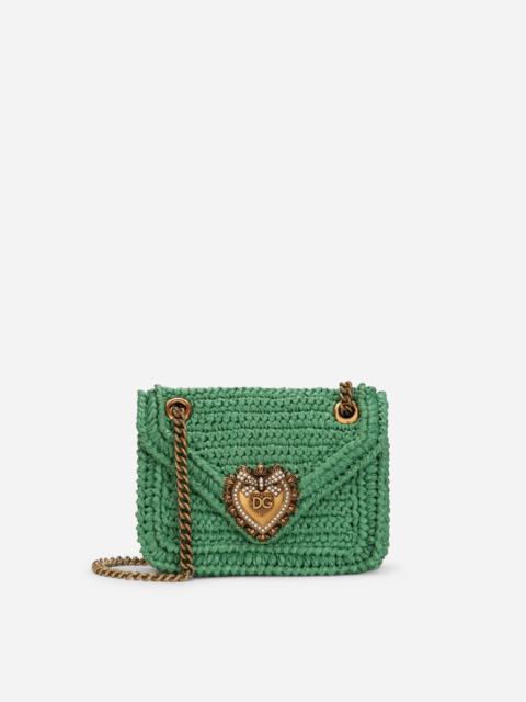 Dolce & Gabbana Medium crochet raffia Devotion bag