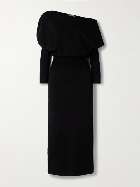 SIMKHAI Janese Draped Wool-blend Midi Dress