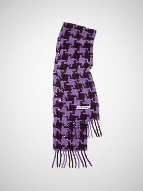 Acne Studios Houndstooth scarf - Lilac/burgundy