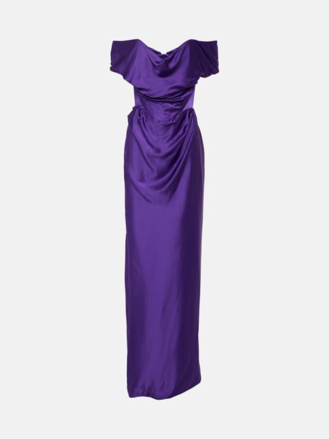 Vivienne Westwood Off-shoulder bustier satin gown