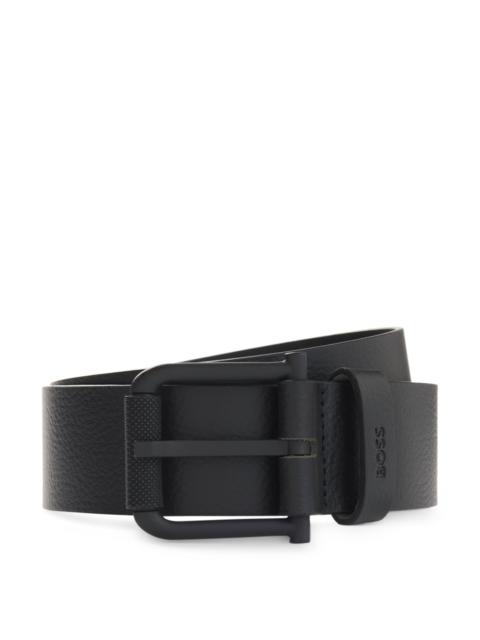 BOSS GRAINED-LEATHER BELT WITH EMBOSSED LOGO