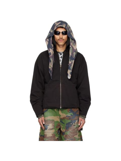 Thug Club Black Creed Scarf Zip-Up Hoodie