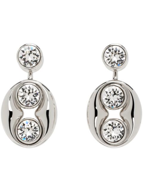Amina Muaddi Silver Iris Earrings