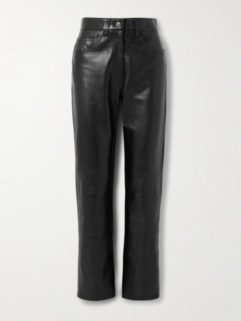 KHAITE Callum Leather Straight-leg Pants