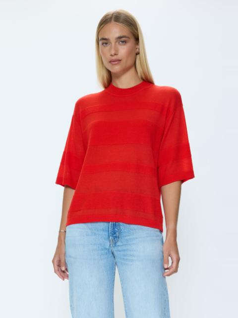 PISTOLA TARRA FEATHERWEIGHT SWEATER TEE - MARASCHINO