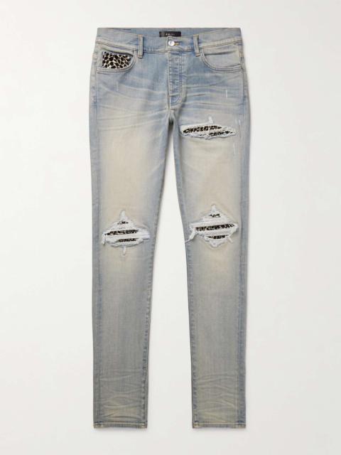 MX1 Skinny-Fit Panelled Distressed Jeans