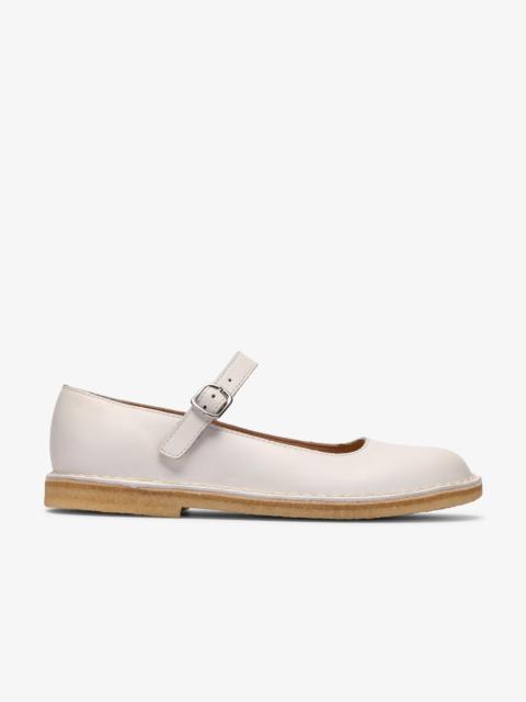 Clarks Originals Desert Jane White Leather