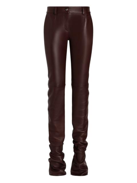 Dolce & Gabbana ruched leather trousers