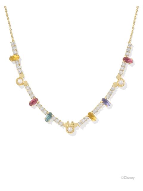 KENDRA SCOTT Disney | Kendra Scott Gold Mickey Mouse and Minnie Mouse Tennis Necklace in Multi Mix