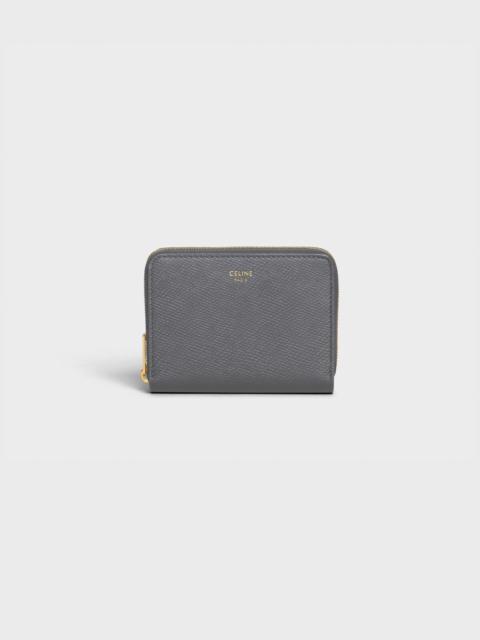 CELINE Compact zipped wallet in Grained calfskin