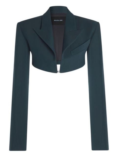MUGLER cropped hook-front blazer
